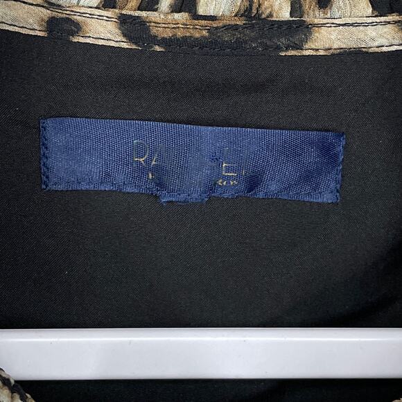 Rachel Roy Keyhole Long Sleeve Mini Dress Brown Leopard Print Size XL - Picture 7 of 13